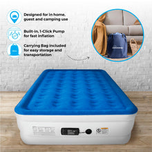 Load image into Gallery viewer, SoundAsleep Dream Series Luxury Air Mattress with ComfortCoil Technology &amp; Built-in High Capacity Pump for Home &amp; Camping- Double Height, Adjustable, Inflatable Blow Up, Portable - Queen Size

