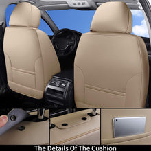 Load image into Gallery viewer, Coverado Universal Seat Covers Full Set, 5 Seats Universal Seat Covers for Cars, Waterproof NAPPA Leather Car Seat Covers with Head Pillow, Auto Protectors Fit for Most Sedans SUV Pick-up Truck, Beige
