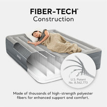 Load image into Gallery viewer, Intex 64125ED Dura-Beam Plus Essential Rest Air Mattress - Fiber-Tech – Queen Size – Built-in Electric Pump – 18in Bed Height – 600lb Weight Capacity
