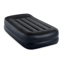 Load image into Gallery viewer, Intex 64121ED Dura-Beam Plus Pillow Rest Air Mattress: Fiber-Tech – Twin Size – Built-in Electric Pump – 16.5in Bed Height – 300lb Weight Capacity
