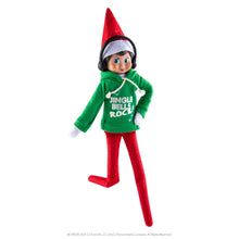 Load image into Gallery viewer, Elf On The Shelf Boy with Jingle Jam Hoodie Set - Blue Eyed Boy Elf Doll with Book and Hoodie with DJ Headphones - Customize Your Elf with Unique DJ Spinning Holiday Tunes - Elf Figure Clothing Pack
