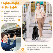 Load image into Gallery viewer, BABY JOY Lightweight Baby Stroller, Compact Travel Stroller for Airplane, Infant Toddler Stroller w/Adjustable Backrest &amp; Canopy, Storage Basket, Self Standing Gravity Fold, Aluminium Frame (Black)
