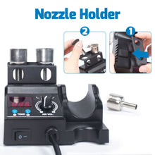 Load image into Gallery viewer, WEP 8858-V Hot Air Rework Station Kit with Compact Size, Integrated Nozzle Holder, 3 Nozzles, 2 Tweezers, Adjustable Temperature&amp; Air Volume, PID Program, °C/°F Conversion and More
