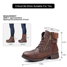 Load image into Gallery viewer, STQ Women&#39;s Combat Boots Ankle Boots Fashion Non-Slip Brown 6.5
