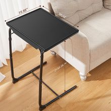 Load image into Gallery viewer, Adjustable TV Tray Table - TV Dinner Tray on Bed &amp; Sofa, Comfortable Folding Table with 6 Height &amp; 3 Tilt Angle Adjustments (Black)
