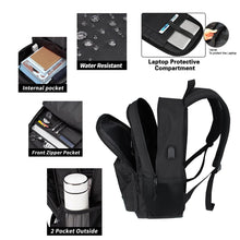 Load image into Gallery viewer, KEOFID classic carry-on travel backpack for men and women, Anti theft laptop backpack with USB charging port for work, large backpack for college, water resistent(BLACK)
