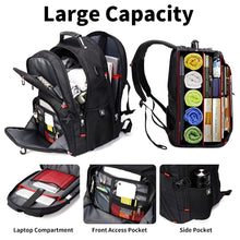 Load image into Gallery viewer, SHRRADOO Extra Large 50L Travel Laptop Backpack with USB Charging Port, College Backpack Airline Approved Business Work Bag Fits 17 Inch Computer for Men Women
