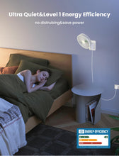 Load image into Gallery viewer, Quiet Wall Mount Oscillation Fan with Remote and Timer,8.5Inch Small Bathroom Mounted Fans with 4 Speeds, Indoor Bed Fan for RV, AC/DC(12V), Adjustable Tilt,5.9 ft Cord,Cooling Bedroom Fan for Home

