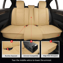 Load image into Gallery viewer, MIROZO Leather Car Seat Covers Full Set,Waterproof Automotive Seat Covers Universal Vehicle Seat Covers for Most Sedan SUV Pick-up Truck, Beige
