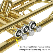 Load image into Gallery viewer, EASTROCK Bb Trumpet Standard Trumpet Set with Carrying Case,Gloves, 7C Mouthpiece and Cleaning Kit (Gold)
