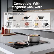 Load image into Gallery viewer, AMZCHEF Induction Cooktop 2 Burners, 12 Inch Bulit-in &amp; Countertop Induction Stove with Plug 110V-120V, 9 Power Levels Electric Stove 1800W, Safety Lock, Timer, Touch Control for Fast Cooking
