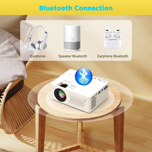 Load image into Gallery viewer, PURSHE Mini Bluetooth Projector, Full HD 1080P Supported Portable Outdoor Movie Projector for iOS, Android, Windows, Compatible with TV Stick/HDMI/Smartphone/PS4/USB [Remote Included]
