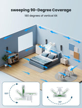 Load image into Gallery viewer, Quiet Wall Mount Oscillation Fan with Remote and Timer,8.5Inch Small Bathroom Mounted Fans with 4 Speeds, Indoor Bed Fan for RV, AC/DC(12V), Adjustable Tilt,5.9 ft Cord,Cooling Bedroom Fan for Home
