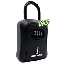 Load image into Gallery viewer, Iron Lock® - Key Lock Box Portable and Wall Mounted with Removable Shackle Indoor Outdoor Waterproof 4 Digit Combination with Resettable Code with A B Switch Key Lockbox for Outside Hold 5 Spare Keys
