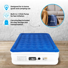Load image into Gallery viewer, SoundAsleep Dream Series Luxury Air Mattress with ComfortCoil Technology &amp; Built-in High Capacity Pump for Home &amp; Camping- Double Height, Adjustable, Inflatable Blow Up, Portable - Full Size
