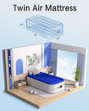 Load image into Gallery viewer, Xsleep Twin Air Mattress with Built in Pump Luxurious Comfort 16&quot; Raised Inflatable Mattress Twin Airbed Blow Up Mattress for Home and Guests 75&quot;*39&quot;*16&quot;Air Bed 2 Mins Fast Inflate/Deflate 330 lbs Max
