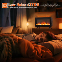 Load image into Gallery viewer, 16&quot; Small Electric Fireplace Heater - Desk Space Heater with Realistic Led 3D Flames, Freestanding Fire Places Electric Fireplace Stove, Infrared Heater Indoor, 1500w, Overheating Protection
