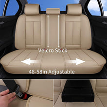 Load image into Gallery viewer, Coverado Universal Seat Covers Full Set, 5 Seats Universal Seat Covers for Cars, Waterproof NAPPA Leather Car Seat Covers with Head Pillow, Auto Protectors Fit for Most Sedans SUV Pick-up Truck, Beige
