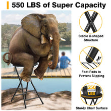 Load image into Gallery viewer, TAVR Furniture Portable Folding Chair with Handle, Heavy Duty Round Fold Stool Chair with 550lbs Capacity for Adults, 24 Inch Foldable Stool for Dorm, Kitchen, Vanity, Church and Outdoor use
