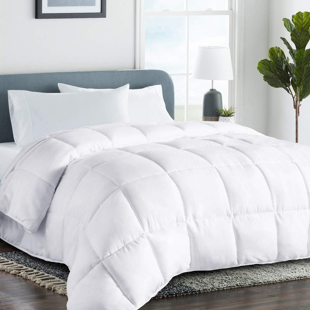 COHOME All Season King Size Cooling Comforter - Winter Warm Down Alternative Comforter - Quilted Duvet Insert with Corner Tabs - Luxury Soft Hotel Comforter - Reversible - White