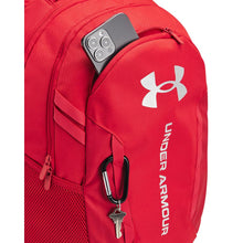 Load image into Gallery viewer, Under Armour Unisex-Adult Hustle 6.0 Backpack, (600) Red/Red/Metallic Silver, One Size Fits Most
