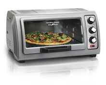 Load image into Gallery viewer, Hamilton Beach 6 Slice Countertop Toaster Oven With Easy Reach Roll-Top Door, Bake, Broil &amp; Toast Functions, Auto Shutoff, Silver (31127D)
