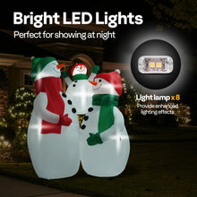 Load image into Gallery viewer, VIVOHOME 6FT Christmas Inflatable Outdoor Decoration, Snowman Family Hug, Navidad Blow Up Yard Decor with Built-in LED Light for Lawn, Garden, Party
