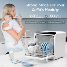 Load image into Gallery viewer, EUHOMY Mini Portable Dishwasher Countertop Compact Dishwashers, Tabletop Small Dishwasher with 5L Built-in Water Tank with 6 Modes and Baby Care for Apartments&amp; RVs, No Hookup Needed
