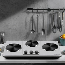 Load image into Gallery viewer, Cusimax Hot Plate,Countertop Triple Burner with 7″Cast Iron Cooktop,Electric Hot Plate for Cooking,11 Level Temperature Setting
