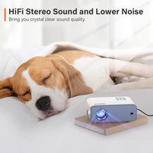 Load image into Gallery viewer, Mini Projector, VOPLLS 1080P Full HD Supported Video Projector, Portable Outdoor Home Theater Movie Projector, 50% Zoom, Compatible with HDMI, USB, AV, Smartphone/Tablet/Laptop (Small Projector)
