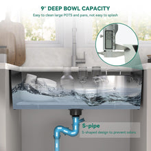 Load image into Gallery viewer, YITAHOME Black Kitchen Sink 30in Undermount Sink Single Bowl 16 Gauge Stainless Steel Nano Gunmetal Black Sink with Accessories for Workstation, Prep Kitchen, Bar Sink 30 x 18 x 10in
