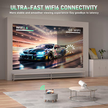 Load image into Gallery viewer, [Electric Focus] Mini Projector with Android System, XuanPad Portable Projector with WiFi 6 and Bluetooth, Auto Vertical Correction, FULL HD 1080P, 180°Rotatable Outdoor Movie Projector for Phone
