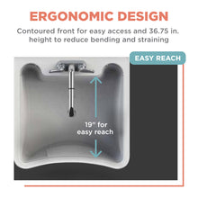 Load image into Gallery viewer, Zenna Home Utility Sink with Faucet, White, 24&quot; D x 24&quot; W – Freestanding Laundry Tub Sink for Laundry Room, Bathroom, Garage, Kitchen – Deep Shop Sink with Pull-Out Faucet, Towel Bar and Scrub Board
