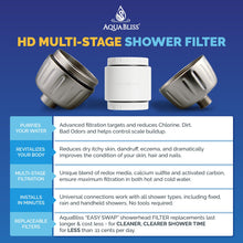 Load image into Gallery viewer, AquaBliss HD HEAVY DUTY High Output Shower Filter – Latest Superior Advanced 30x Filter Media - Universal Multi-Stage Shower Head Filter Reduces Chemicals, Chlorine &amp; Odors - Brushed Nickel (SF500)
