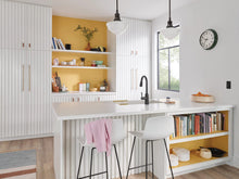 Load image into Gallery viewer, Moen Riley Matte Black One-Handle Pulldown Kitchen Faucet Featuring Power Boost for a Faster Clean and Reflex Docking System for The Spray Head, Modern Kitchen Sink Faucet, 7402BL
