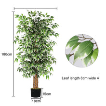 Load image into Gallery viewer, GTIDEA 6ft Artificial Tree Ficus, Tall Faux Trees Indoor with Natural Trunk and Fake Silk Tree Fake Plants for Home Christmas Decor Living Room Outdoor Balcony House Office (Included Dried Moss)
