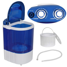 Load image into Gallery viewer, ZENY Portable Mini Washing Machine 5.7 lbs Washing Capacity Semi-Automatic Compact Washer Spinner Small Cloth Washer Laundry Appliances for Apartment, RV, Camping, Single Translucent Tub Blue
