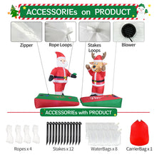 Load image into Gallery viewer, 2 * 5FT Christmas Inflatables Cornhole, Santa Claus and Reindeer Play Cornhole Blow up Giant Yard Decoration, Outdoor Built-in LED Lights Party Lawn Holiday Winter Decor Outside
