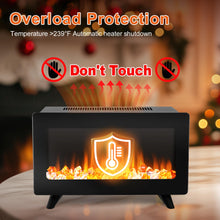 Load image into Gallery viewer, 16&quot; Small Electric Fireplace Heater - Desk Space Heater with Realistic Led 3D Flames, Freestanding Fire Places Electric Fireplace Stove, Infrared Heater Indoor, 1500w, Overheating Protection
