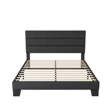 Load image into Gallery viewer, Allewie Queen Size Platform Bed Frame with Fabric Upholstered Headboard and Wooden Slats Support, Fully Upholstered Mattress Foundation/No Box Spring Needed/Easy Assembly, Dark Grey
