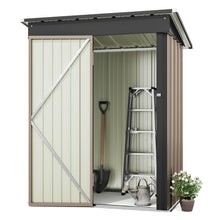 Load image into Gallery viewer, Greesum Outdoor Storage Shed 5 x 3 ft. Utility Tool Shed Metal Storage Garden Shed with Door &amp; Lock for Patio Storage, Brown
