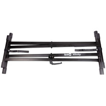 Load image into Gallery viewer, RockJam Xfinity Heavy-Duty, Double-X, Pre-Assembled, Infinitely Adjustable Piano Keyboard Stand with Locking Straps, Black
