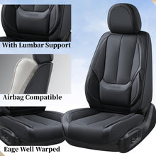 Load image into Gallery viewer, Coverado Car Seat Covers Full Set, Seat Covers for Cars, Black Car Seat Cover, Car Seat Protector Waterproof, Nappa Leather Car Seat Cushion, Car Seat Covers Front Seats and Back Fit for Most Cars
