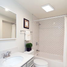 Load image into Gallery viewer, Homewerks 7141-110-G4 Bathroom Fan Integrated LED Light Ceiling Mount Exhaust Ventilation Whisper Quiet 2.0 Sones 110 CFM, White
