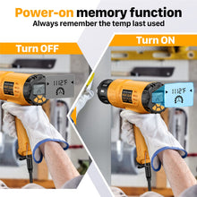 Load image into Gallery viewer, Heat Gun, SEEKONE 1800W Hot Air Gun Kit with Large Digital LCD Display Variable Temperature (122°F-1112°F) Memory Settings and Four Nozzles for Paint Remover/Stripper, Home Improvement/Restoration
