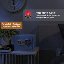 Load image into Gallery viewer, Goldenkey Small Safe Box for Money, Digital Safe Box with Keys&amp;Code for Cash and Coin, Mini Safe for Kids Personal Items for Home, 6.69&quot;D x 9.05&quot;W x 6.69&quot;H, 0.236 Cu.Ft.
