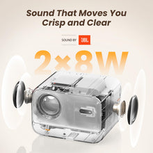 Load image into Gallery viewer, [Sound by JBL &amp; 700ANSI] Yaber 1080P Projector with WiFi 6 and Bluetooth, [Seamless Autofocus] Portable Outdoor Movie Projector, Home Theater Projector for iPhone/TV Stick/HDMI/USB/Laptop/PS5-White
