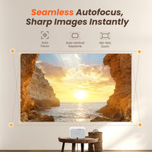 Load image into Gallery viewer, [Sound by JBL &amp; 700ANSI] Yaber 1080P Projector with WiFi 6 and Bluetooth, [Seamless Autofocus] Portable Outdoor Movie Projector, Home Theater Projector for iPhone/TV Stick/HDMI/USB/Laptop/PS5-White
