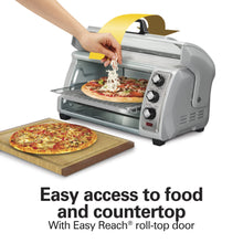 Load image into Gallery viewer, Hamilton Beach 6 Slice Countertop Toaster Oven With Easy Reach Roll-Top Door, Bake, Broil &amp; Toast Functions, Auto Shutoff, Silver (31127D)

