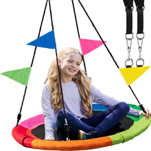 Load image into Gallery viewer, PlayVibe Tree Swing – 40 Inch Saucer Swing for Kids Outdoor – Round Disc Swing with 900Lb Weight Capacity, 900D Oxford Waterproof Fabric Hanging Straps (Multicolor)
